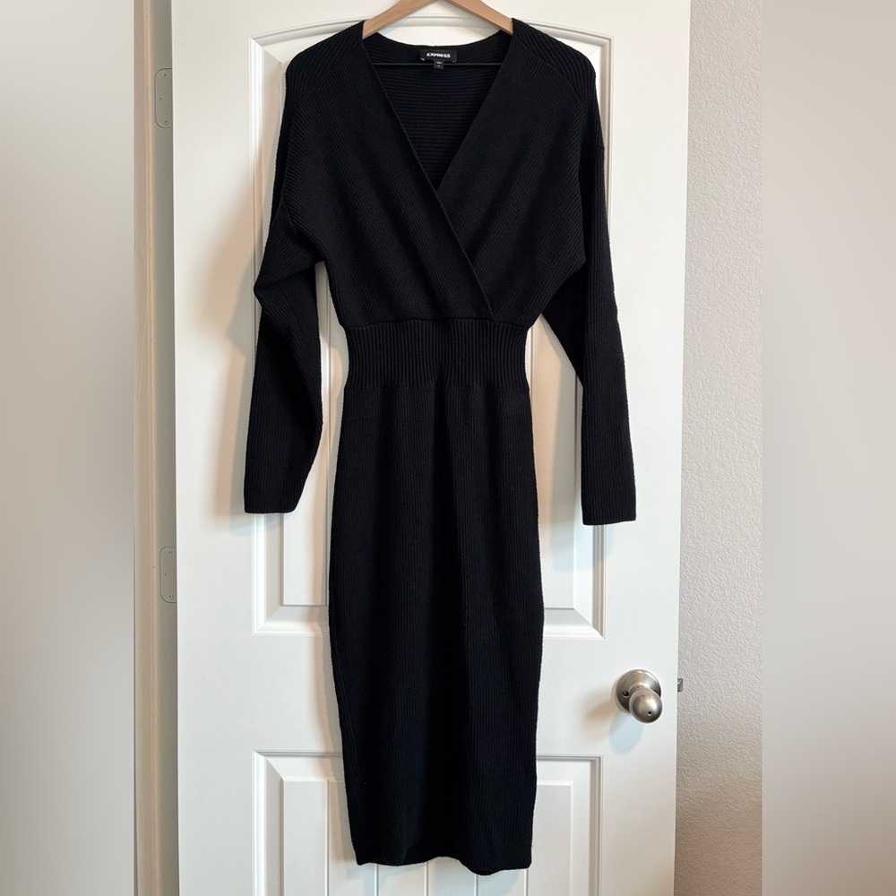 EUC Express Cinched Waist Midi Sweater Dress - M